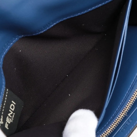 Fendi Logo Embossed F is Fendi Wallet Tobacco Blue 8M0251 - Picture 4 of 10